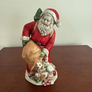 Vintage Hand Painted Porcelain Santa Figurine
