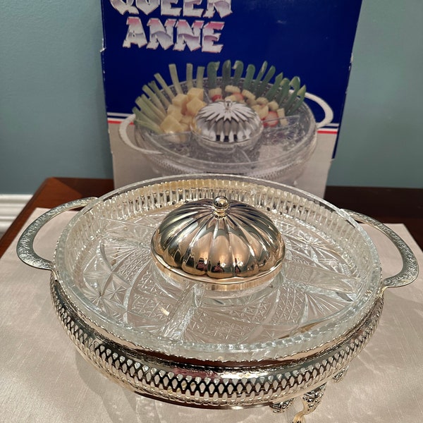 Vaisselle Queen Anne en métal argenté