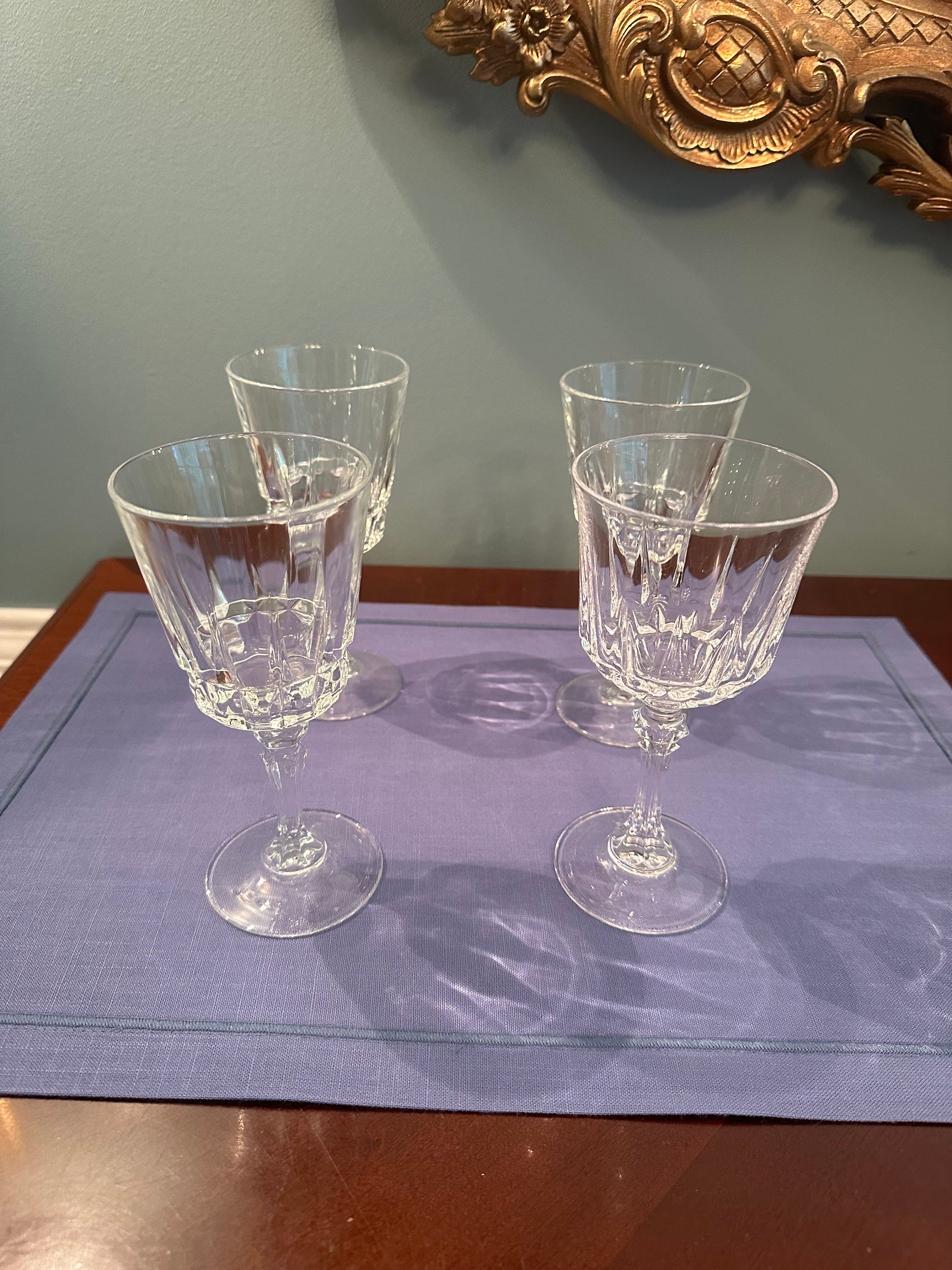 Vintage Crystal D'arques Durand Avignon 6.25” Wine Glasses Set of