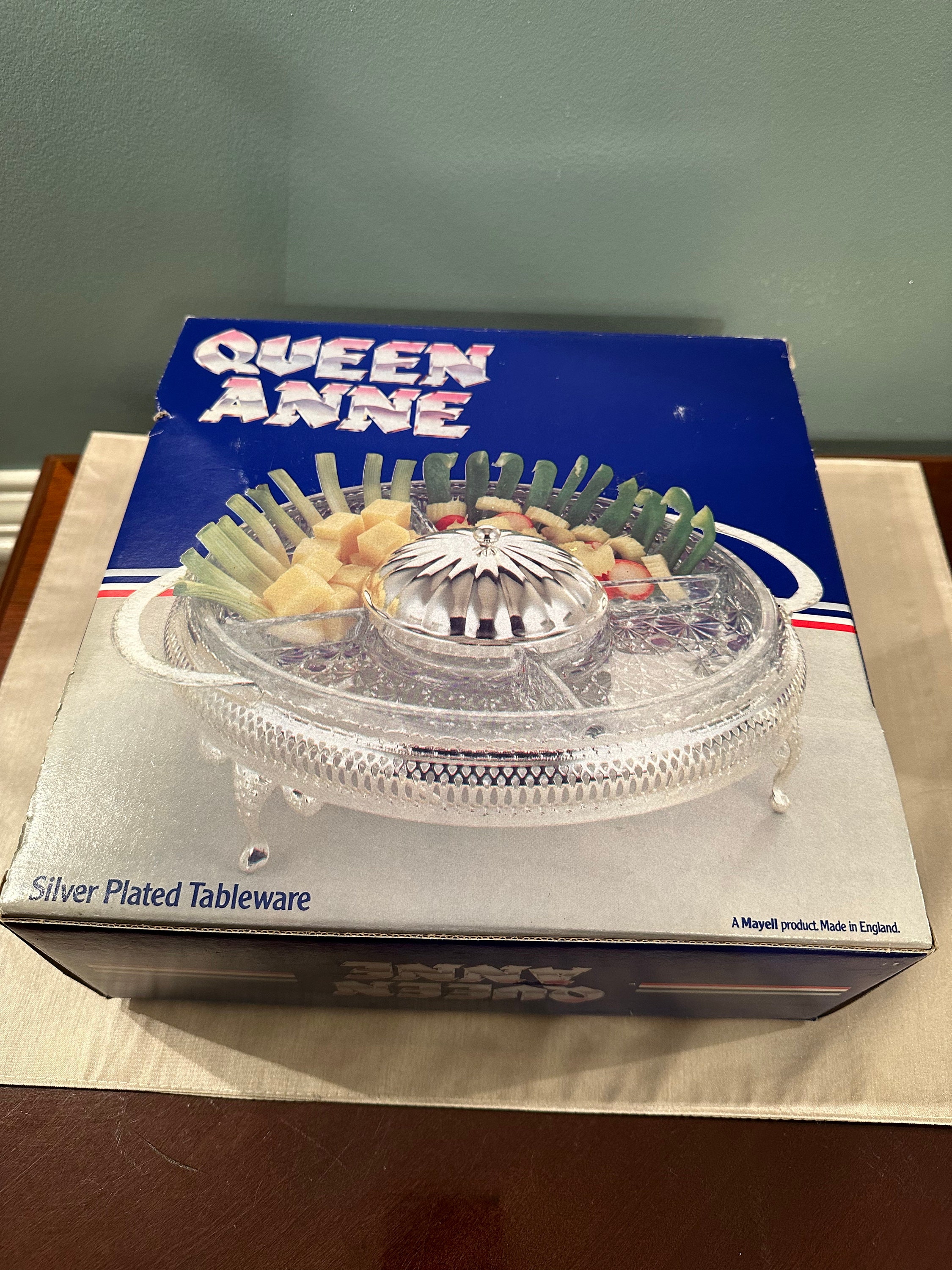 英国 50s QUEEN ANN 午後の紅茶に純銀P. SILVER PLATE アンティーク