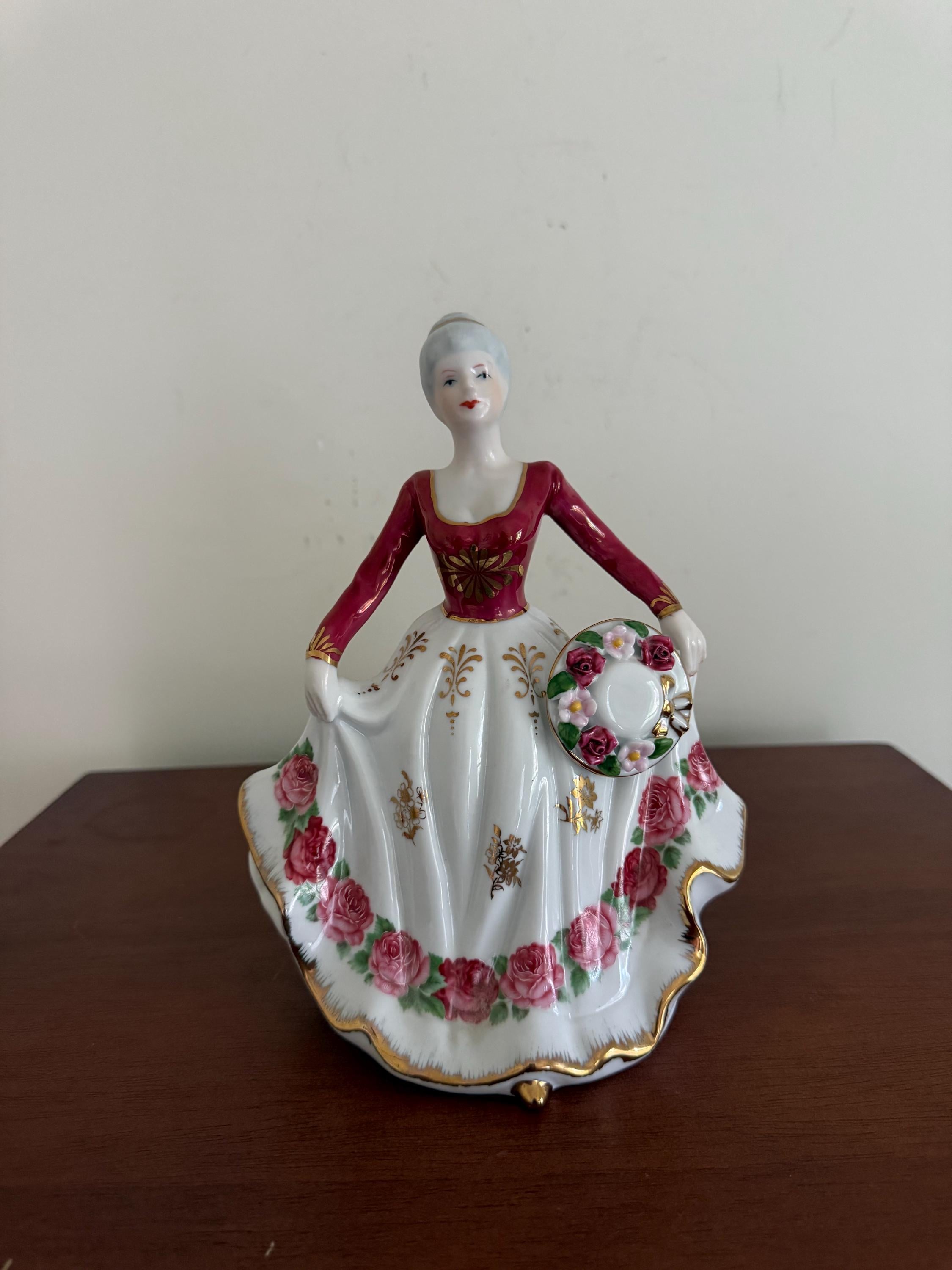 Victorian Woman Figurine Red Dress - Etsy