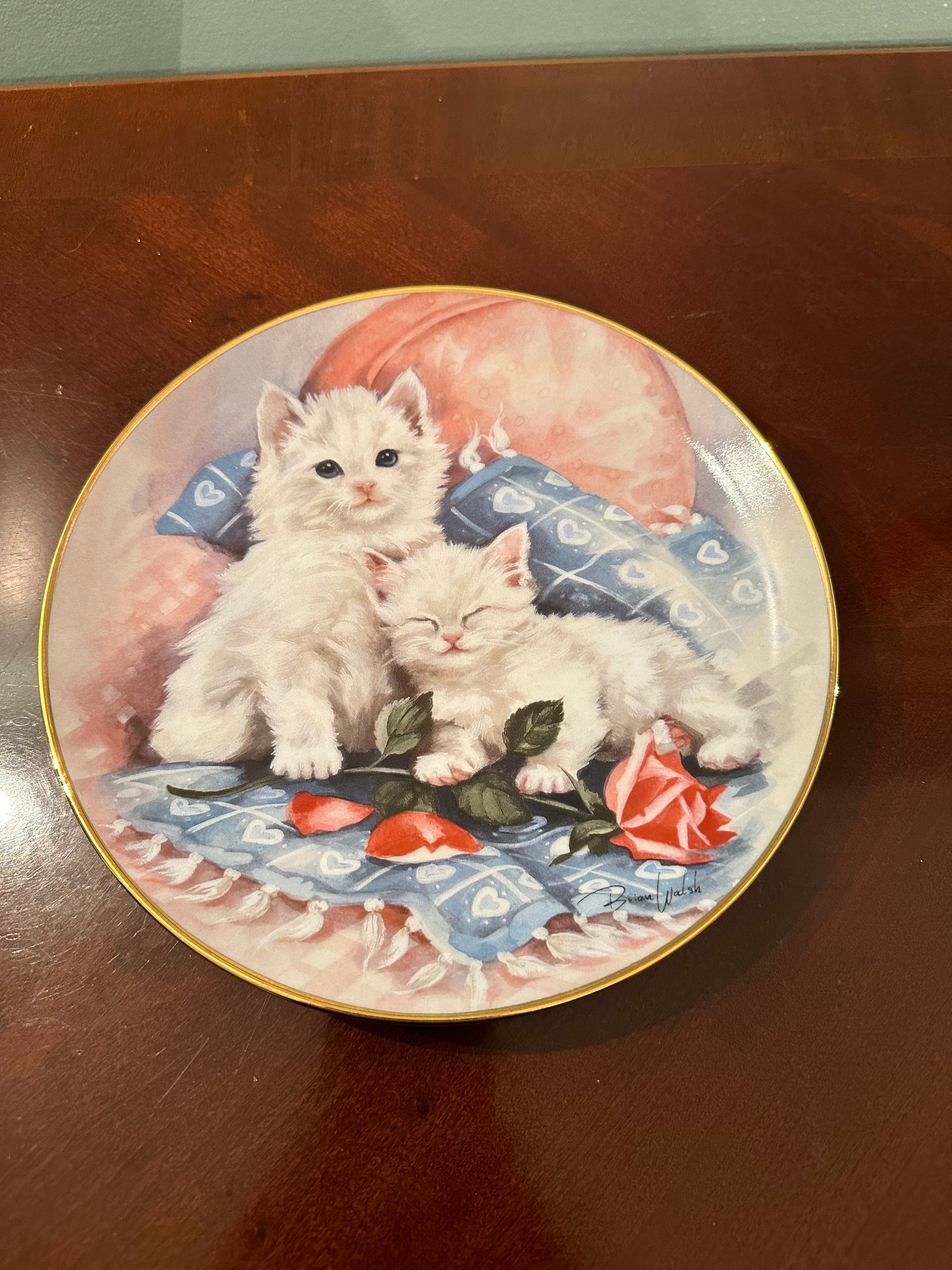 Franklin Mint “purrfectly Precıous” Fine Porcelain Plate by Brian