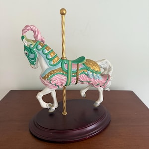 Vintage 1990 Franklin Mint Gallant Steed Carousel Horse Figurine