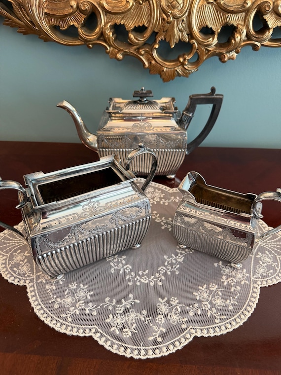 Vintage Philip Ashberry & Son Sheffield English Victorian 3 Piece
