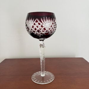 Vintage Ruby Hock Wine Goblet