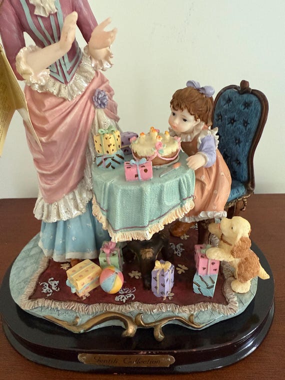 Gentili Collection Mother & Daughter Birthday and Puppy Figurine