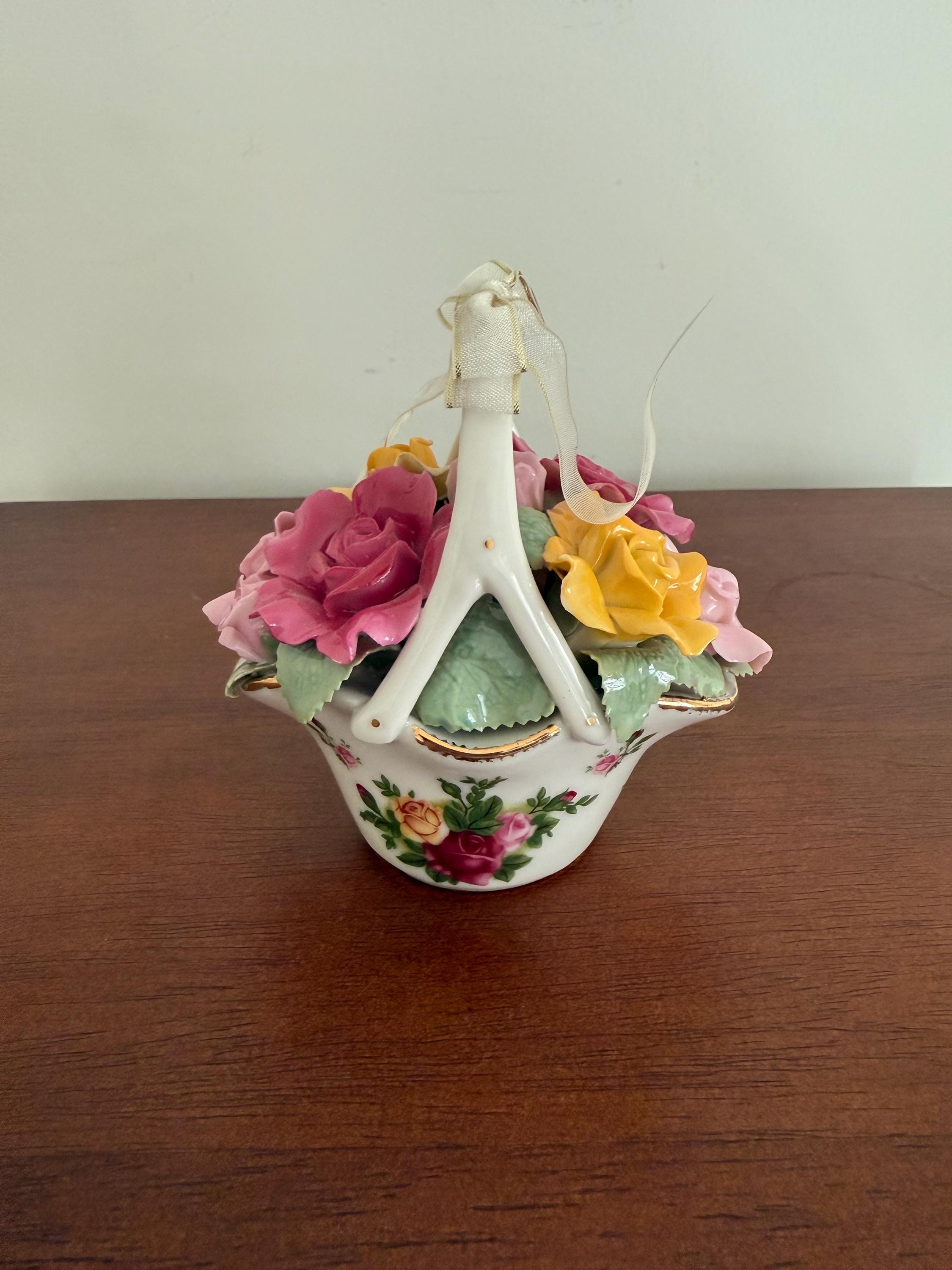 Vintage Royal Albert Old Country Roses Porcelain Musical Basket - Etsy
