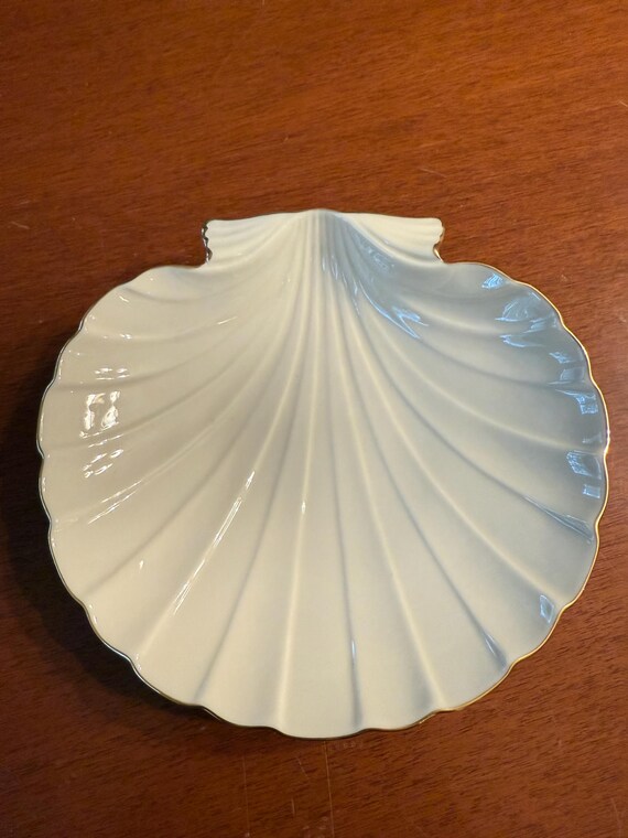 Lenox China Ivory Scallop Shell Candy Dish 24 K Gold Trim - Etsy