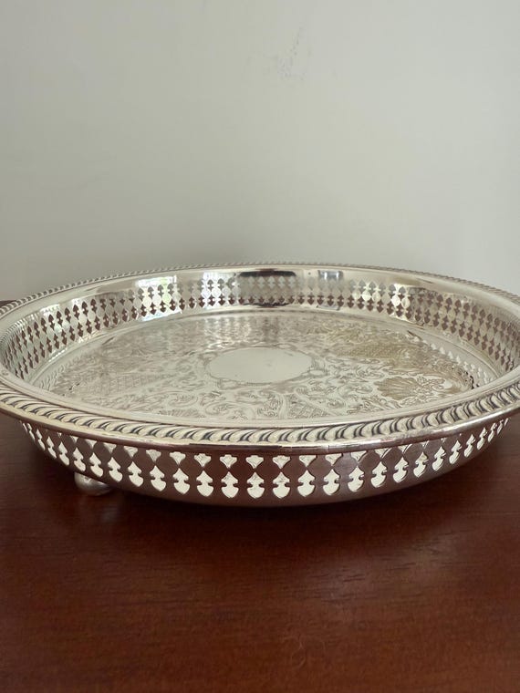 Marlboro Silver Plate Round Tray EP Brass 2040 - Etsy