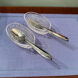 Princess House Highlights Lead Crystal Utensil Holder Set of 2