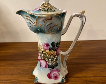 Vintage Limoges Porcelain Hand Painted Tea or Coffee Pot