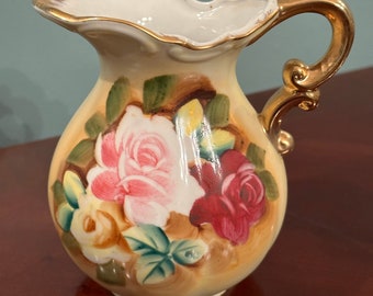 Antique hand painted gold Gilt Porcelain Carafe