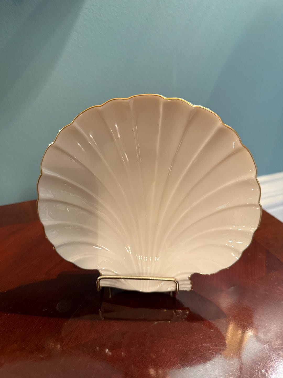 新品★LENOX★ヴィンテージ★シェル★大皿プレート★USA製 Lenox China Ivory Scallop Shell Candy Dish 24 K Gold Trim - Etsy