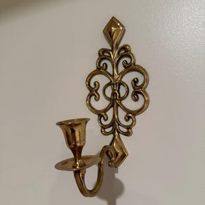 Vintage Brass Wall Scone Candle Holder