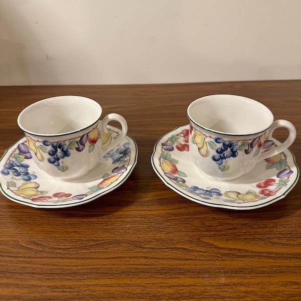Set of 2 Villeroy & Boch “Melina” Teacup and Saucers..