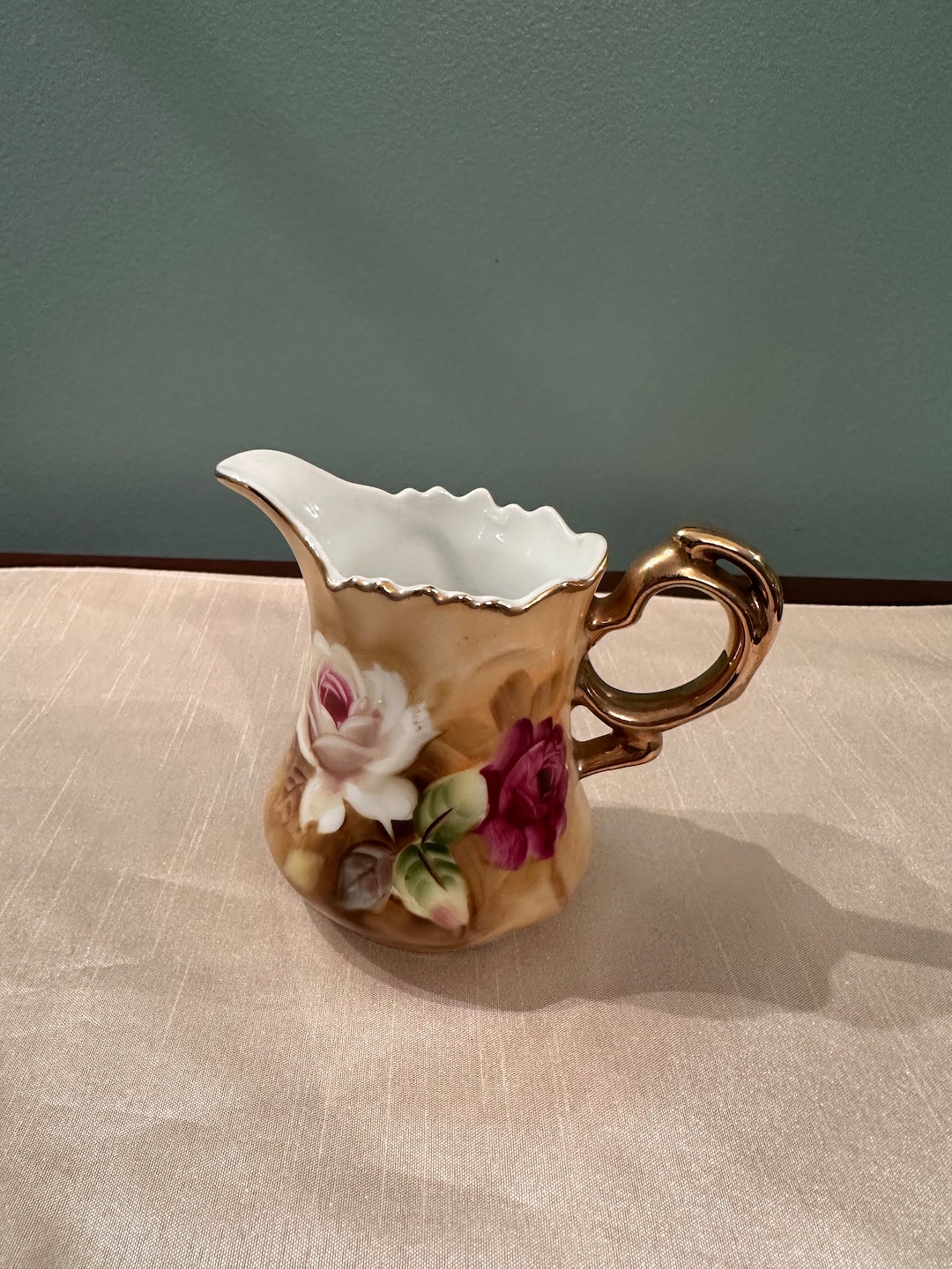 Lefton 1867 Creamer Handpainted 24 K Gold - Etsy