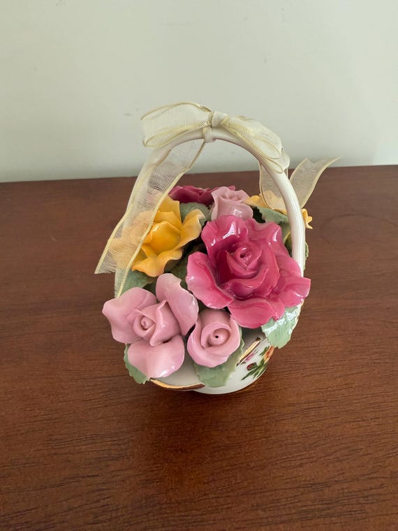 Vintage Royal Albert Old Country Roses Porcelain Musical Basket - Etsy