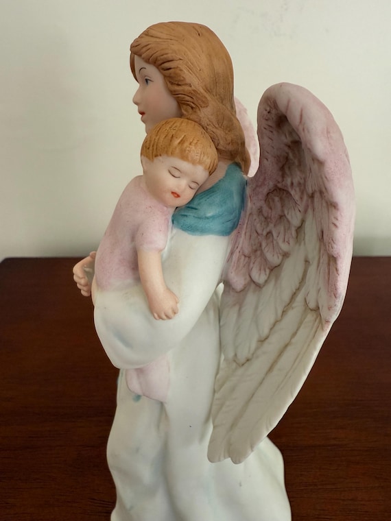 Vintage Homco Home Interiors #1434 Porcelain Guardian Angel With