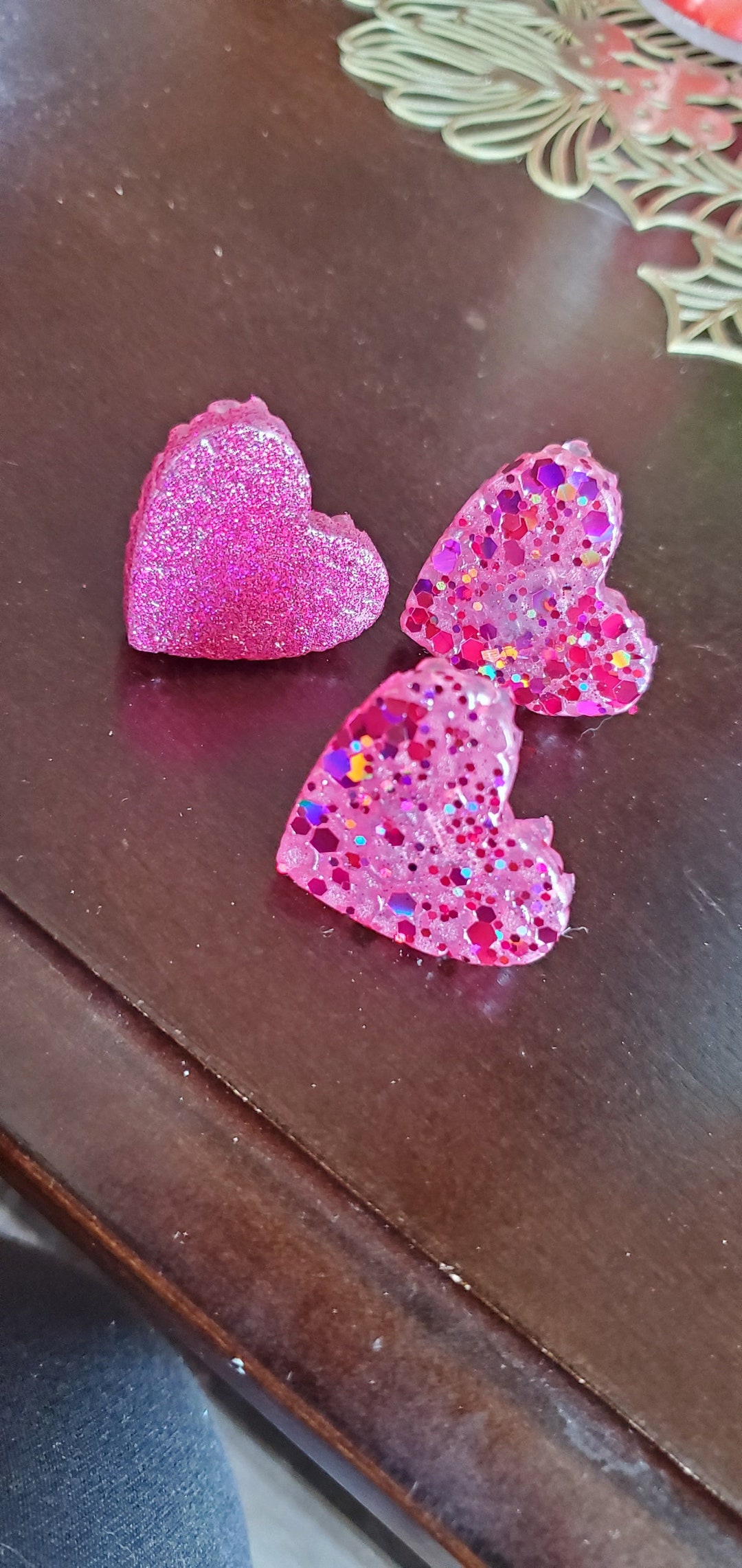 Pink Glittery Heart Aroma Bead Freshie Vent Clip Car Freshener Etsy