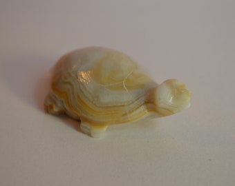 Vintage Alabaster Stone Turtle Figurine