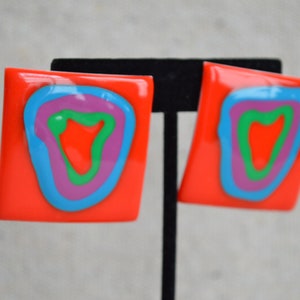 Vintage Enamel Abstract Earrings image 2