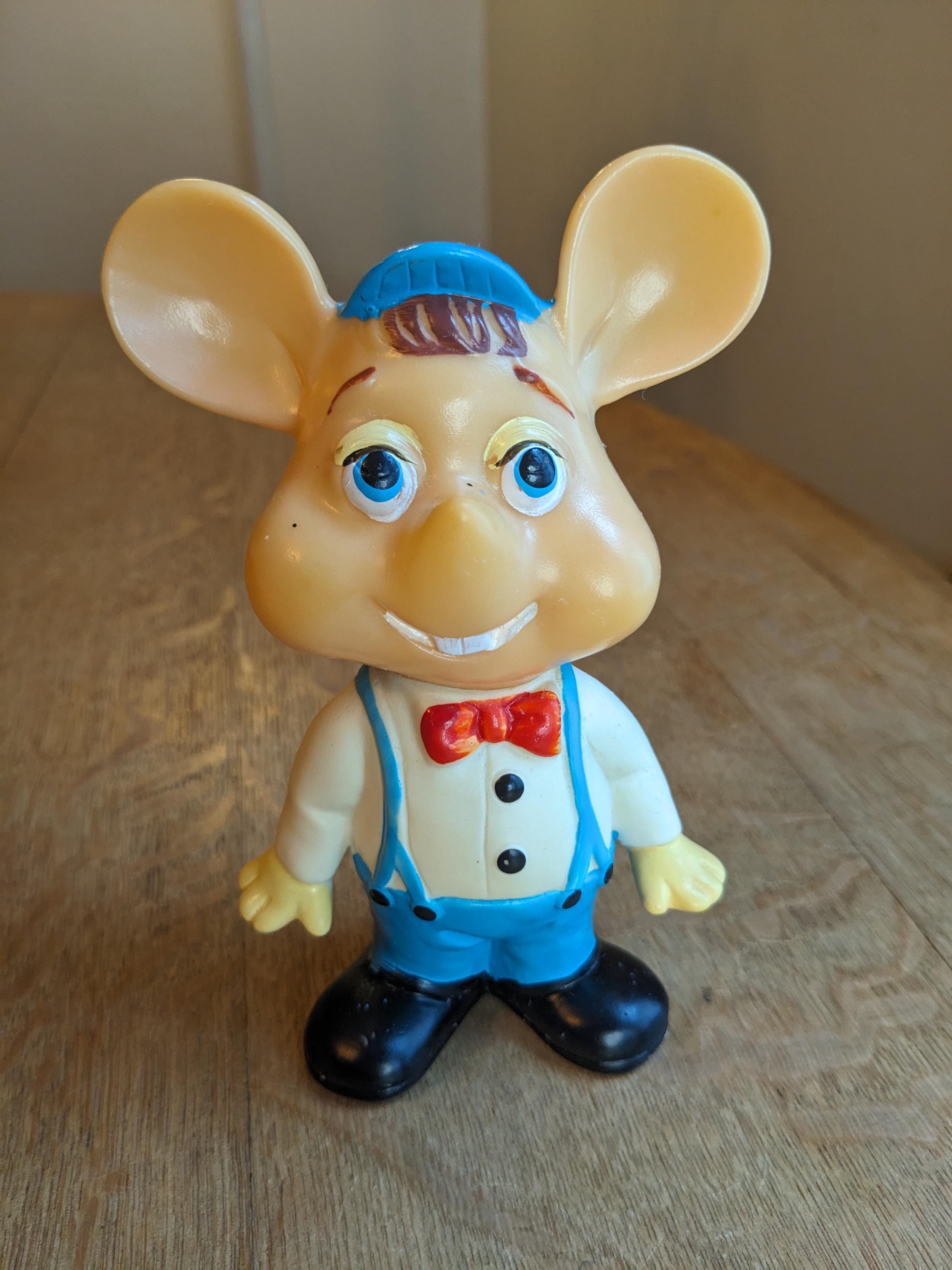 Vintage Topo Gigio Rubber Toy Mouse With Suspenders and