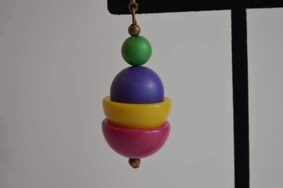 Retro Plastic Funky Chunky Earrings - image 10