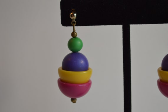 Retro Plastic Funky Chunky Earrings - image 9