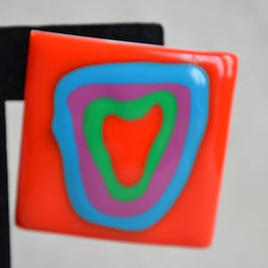 Vintage Enamel Abstract Earrings image 1