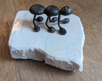 Bronze Ant Insect Sculpture on Organic Stone Base