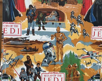 Vintage Star Wars Return of the Jedi Blanket, 1983 Sci-fi Throw