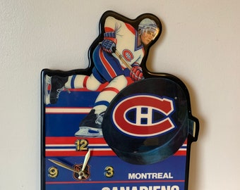 Horloge vintage en bois de l'équipe de hockey sur glace des Canadiens de Montréal de la LNH - Un accessoire parfait pour les fans !