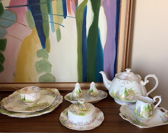 Whole Lot Vintage Royal Albert Kentish Rocke Royal Albert collector, English bone china, Wedding, Birthday** small staining on teapot spout