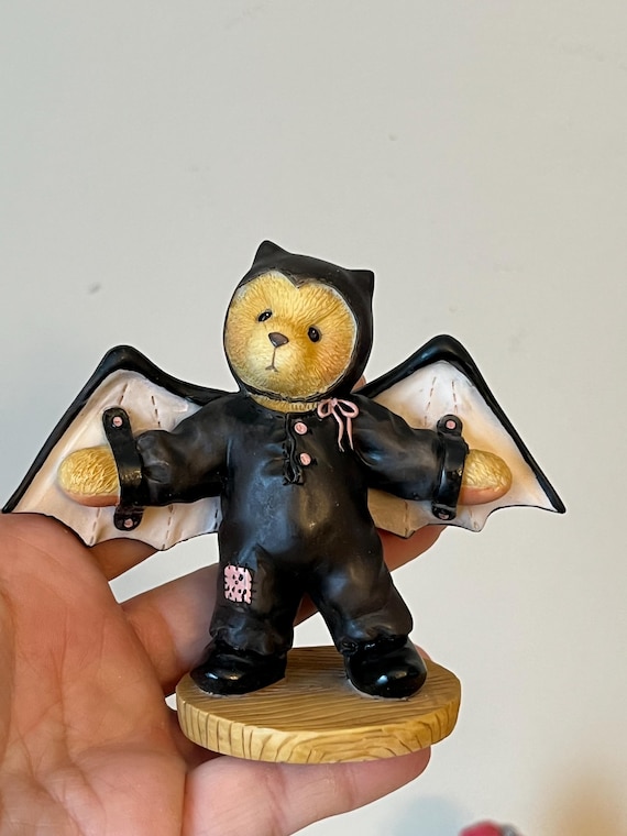 Cherished Teddies Barry Bat Figurine, Collectible Halloween Teddy