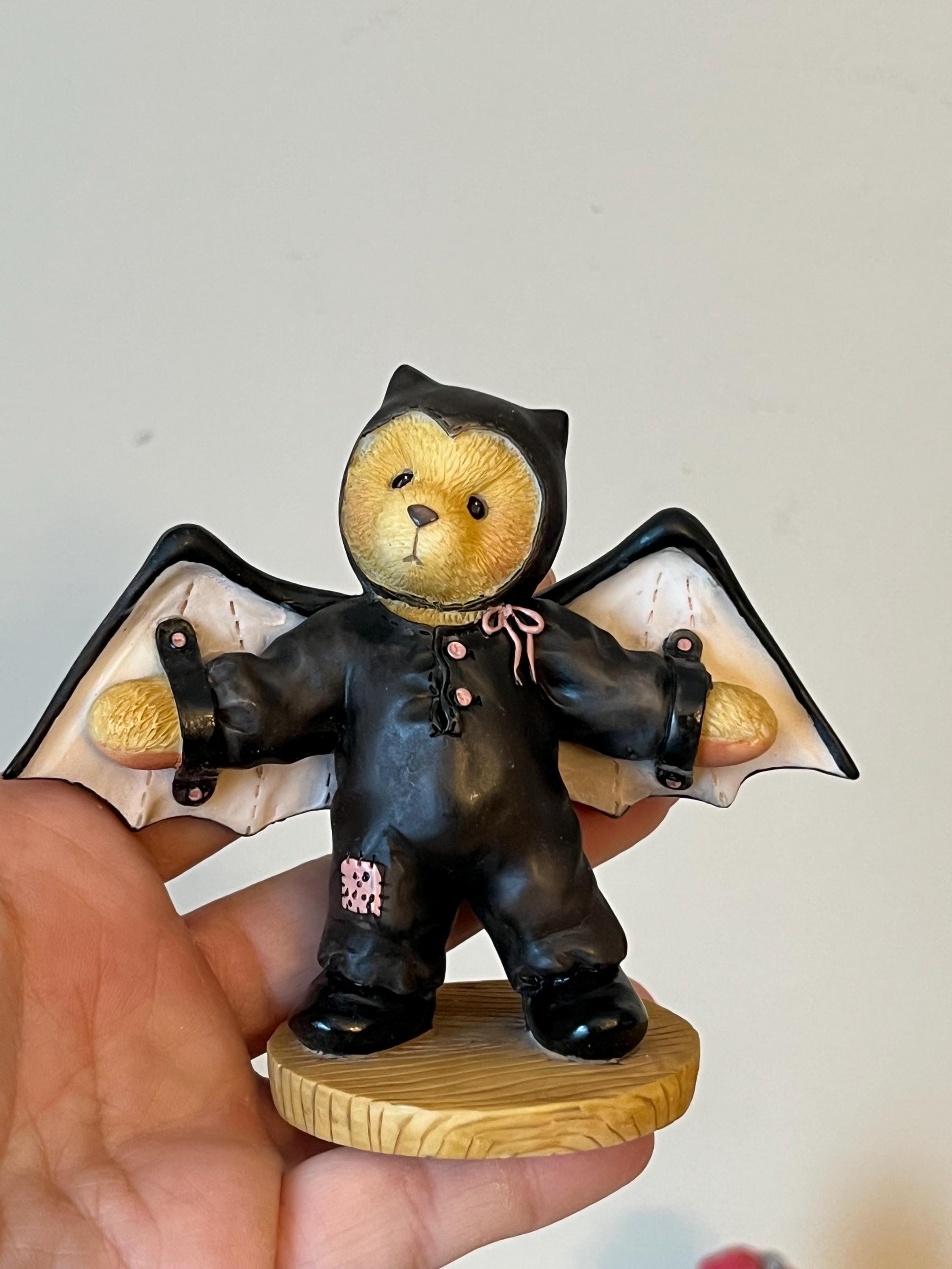 Cherished Teddies Barry Bat Figurine, Collectible Halloween Teddy