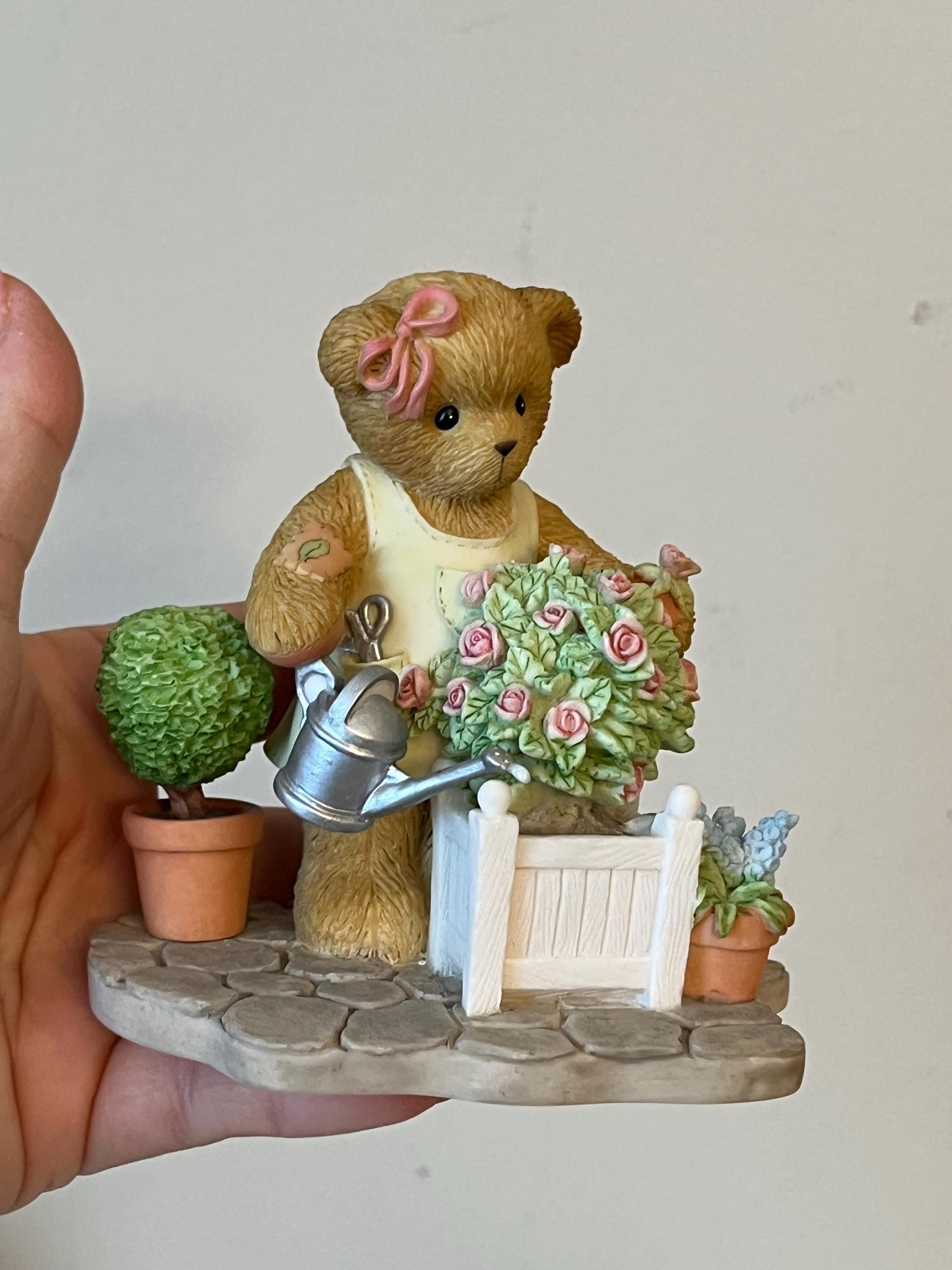 Cherished Teddies Poppy Figurine Planter, Collectible Home Decor