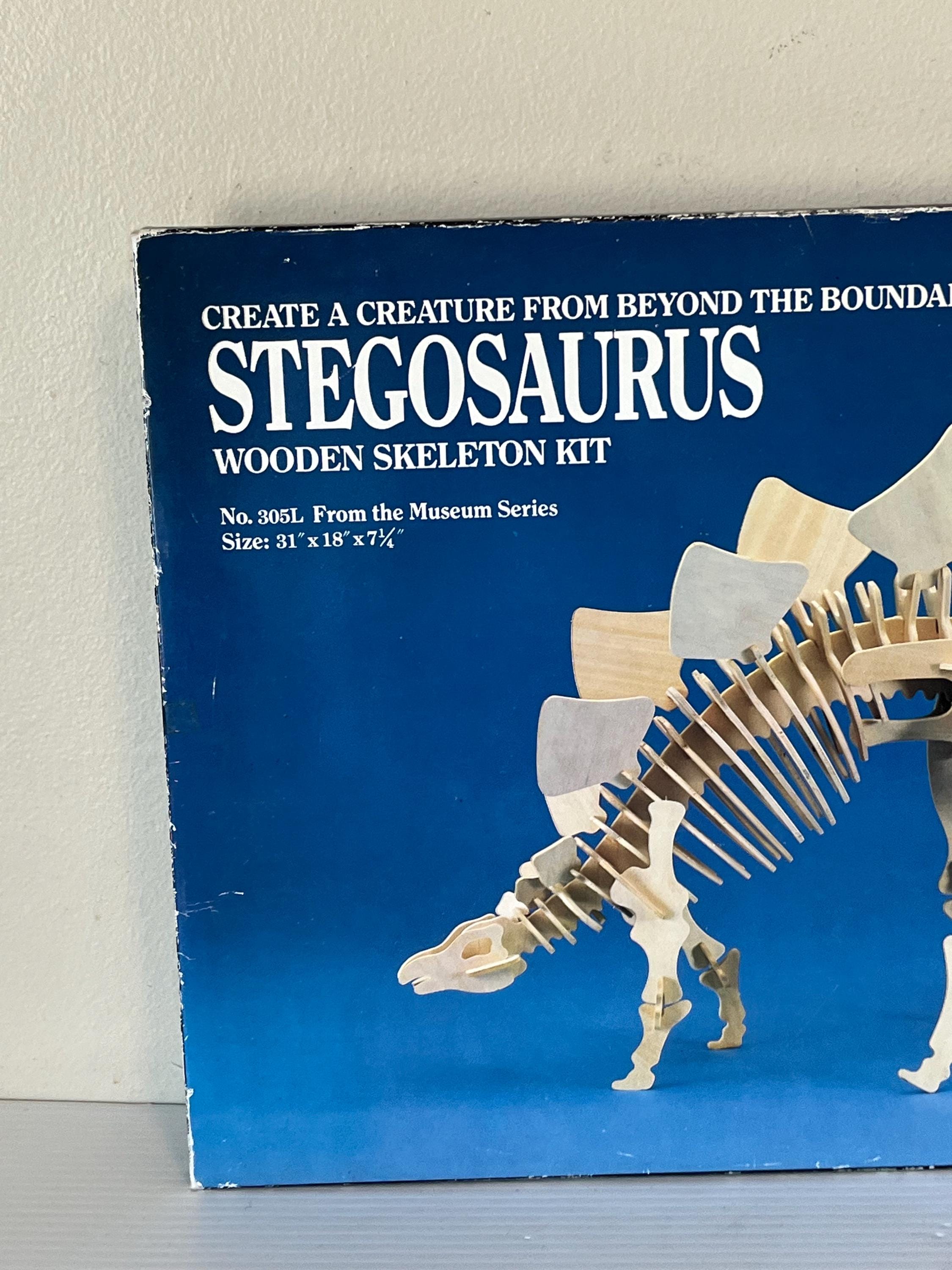 Vintage Stegosaurus Wooden Skeleton Kit, Dinosaur Model Puzzle - Etsy