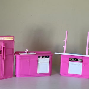Vintage Barbie Kitchen Set 1990s, Mattel Retro Toy, Barbie Collectible, Classic Playset, Collector&#39;s Dream