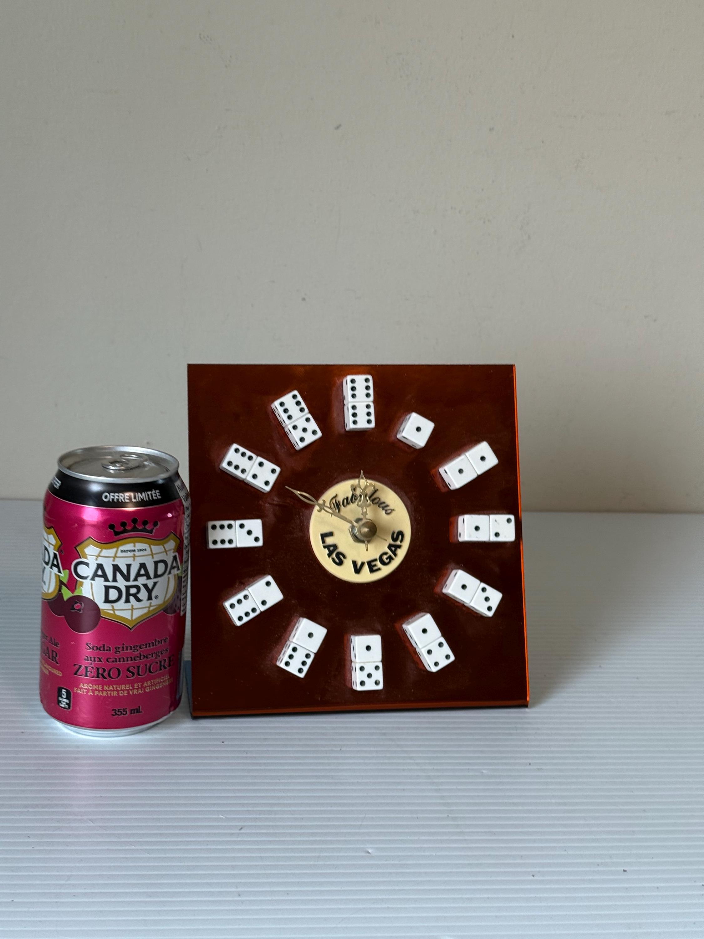 Vintage Las Vegas Dice Clock, Retro Casino Wall Decor, Lucky
