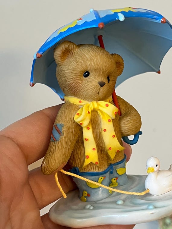 Cherished Teddies Debra Figurine, Rainy Day Teddy Bear, Vintage Cherished Teddies Debra Figurine, Rainy Day Teddy Bear, Vintage