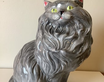Vintage Lifesize Ceramic Persian Cat Statue