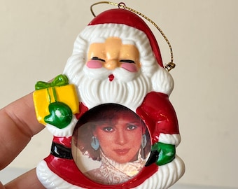 15” Vintage Santa Wall Hanging Decor, Thin Plastic Santa