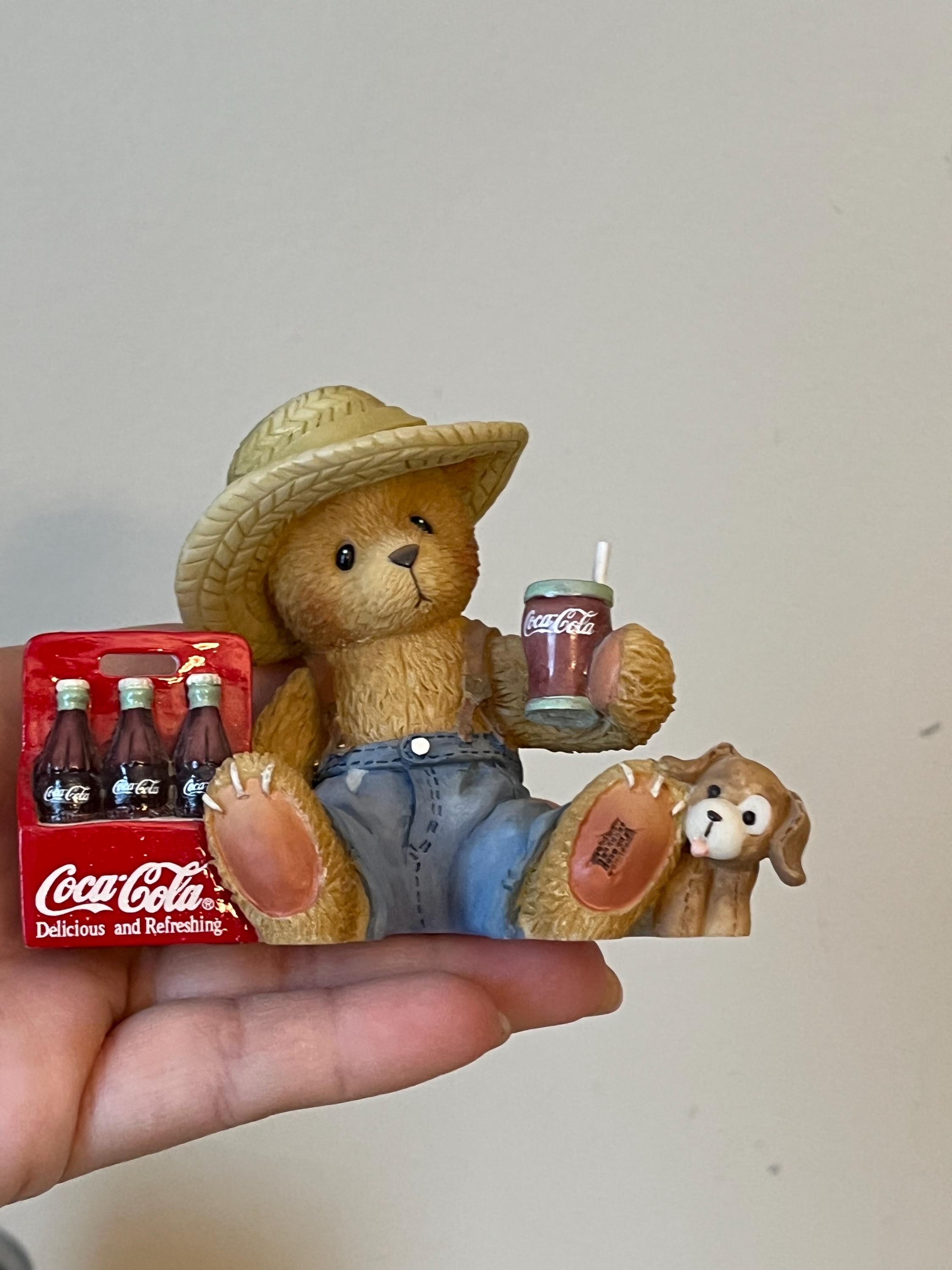 Coca-Cola テディベア レース襟付き 約30cm Coca-Cola テディベア