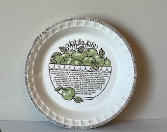 Plato de pastel de manzana de piedra de hierro vintage, decoración de cocina retro