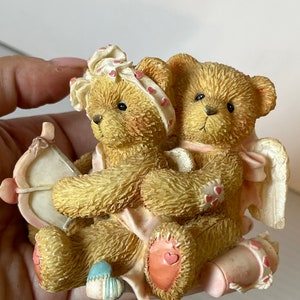 Collectible Cherished Teddies Figurine, Heart Bear Gift, Romantic Love Decor, Valentine&#39;s Day Teddy