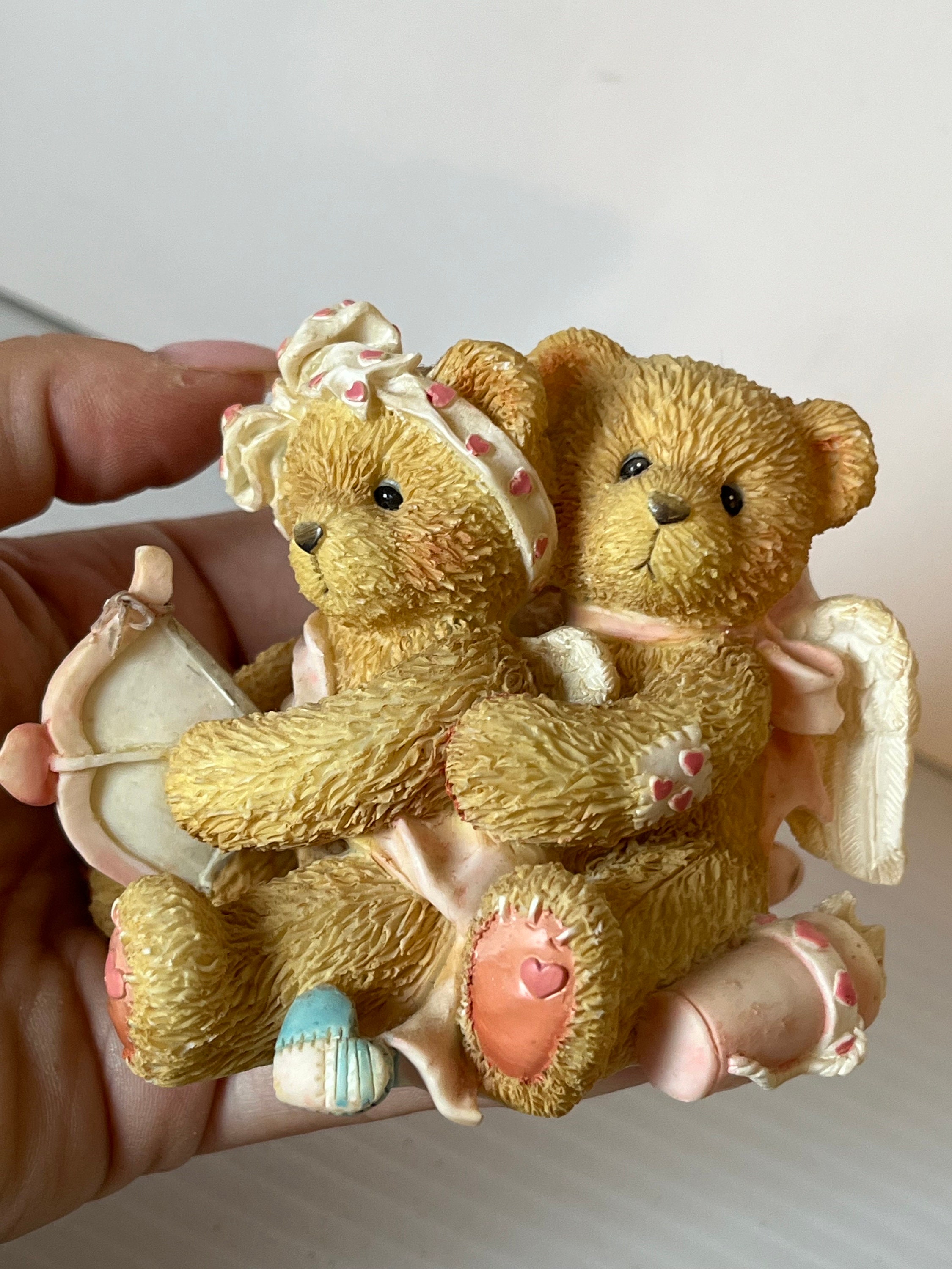 Collectible Cherished Teddies Figurine, Heart Bear Gift, Romantic