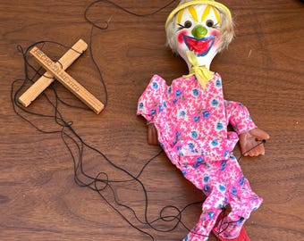 ピエロ 南西メキシコ マリオネット 紙張り子人形 ヴィンテージ