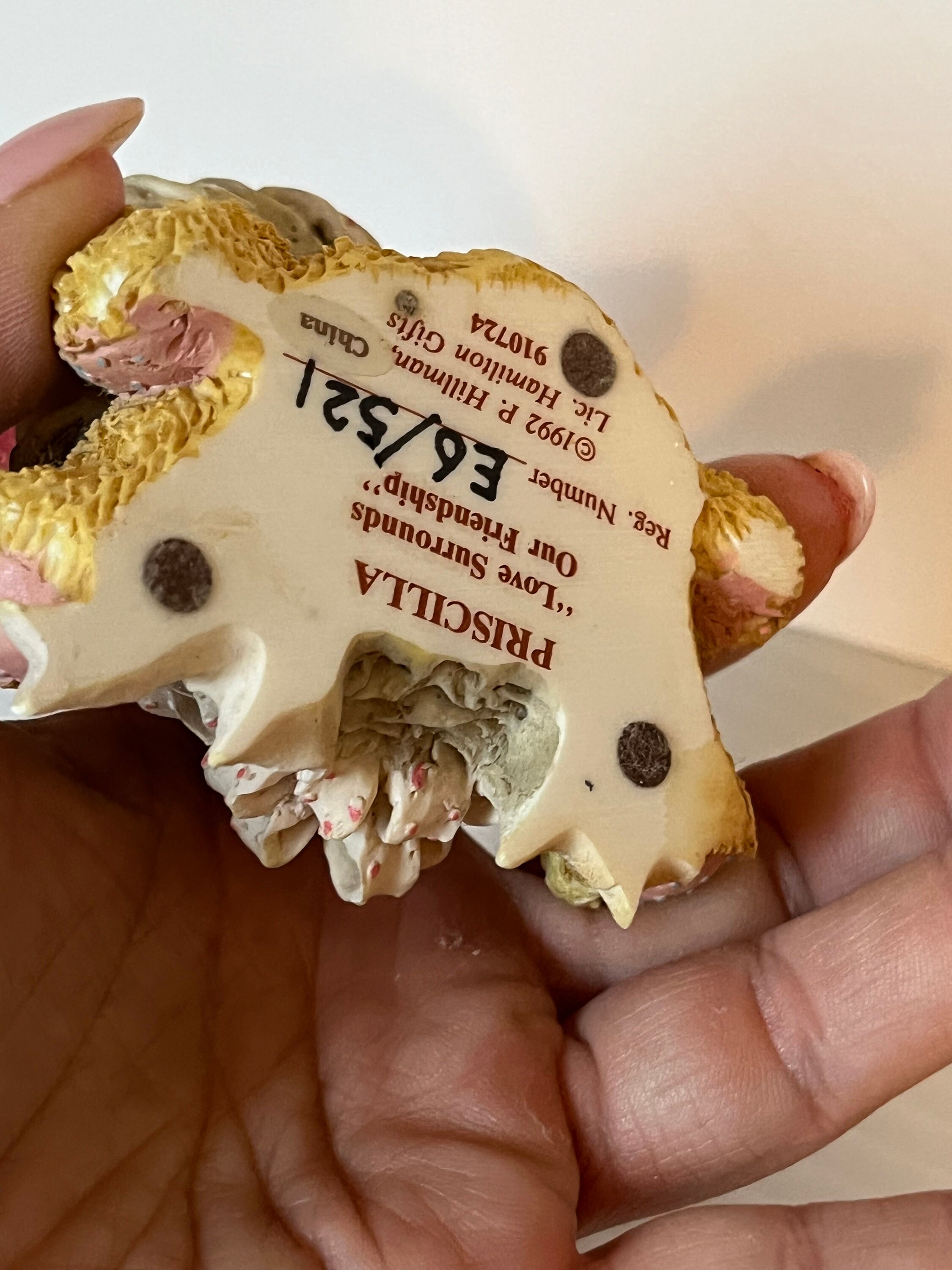 Enesco Cherished Teddies Figurine, Hillman Priscilla, 1992 - Etsy