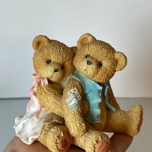 Cherished Teddies Seth and Sarabeth Figurine Gift Set, Friendship Figurine, Collectible Bears, Cute Teddy Bear Gift