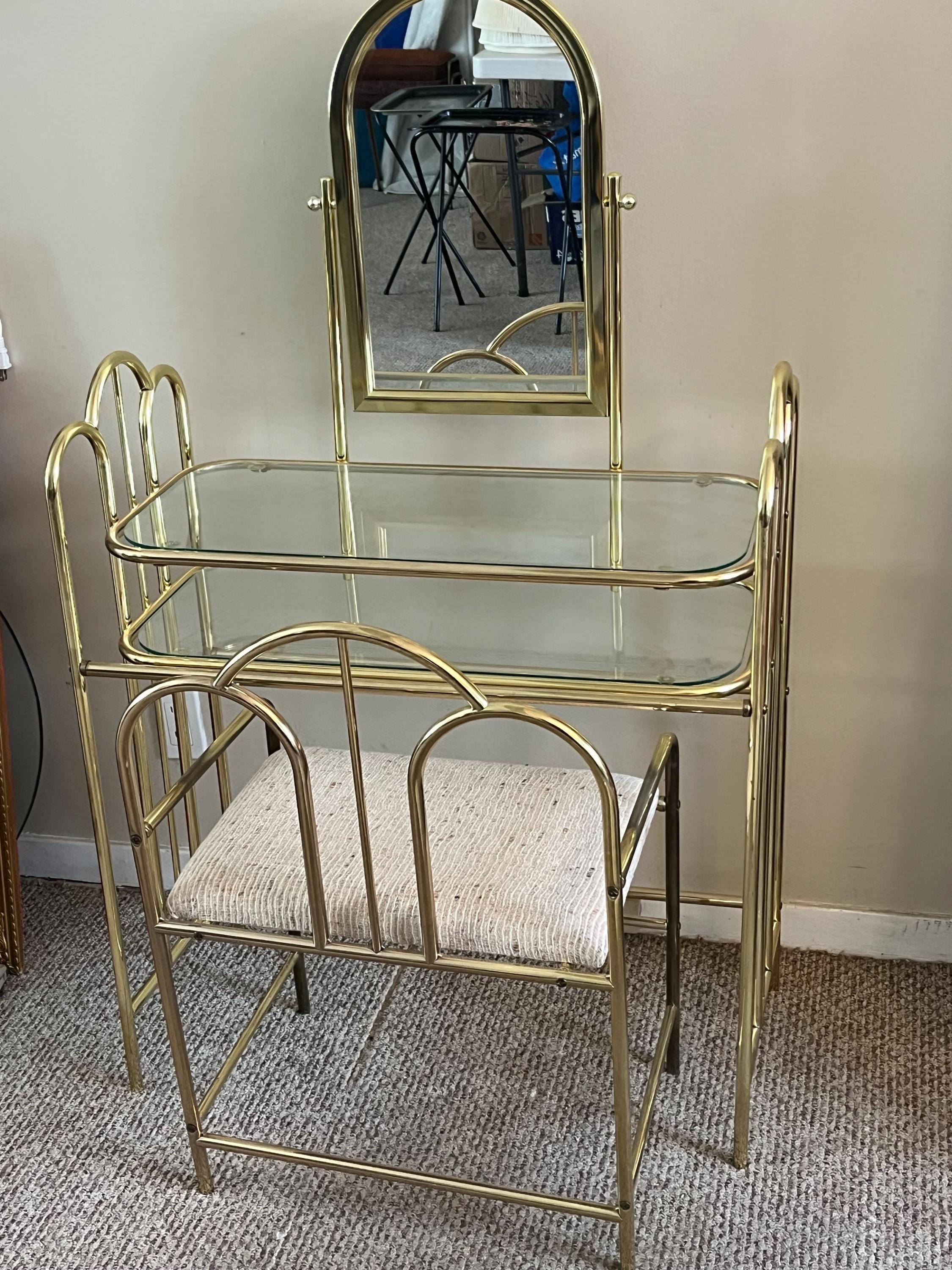 Hollywood Regency Gold Dressing Table Set, Luxury Vanity Chair, Table and  Mirror, Vintage Glam, Gold Home Decor - Etsy